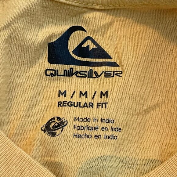 Quiksilver Moon Groove Graphic Tee Yellow Cotton Short Sleeve Crewneck M - Picture 5 of 11